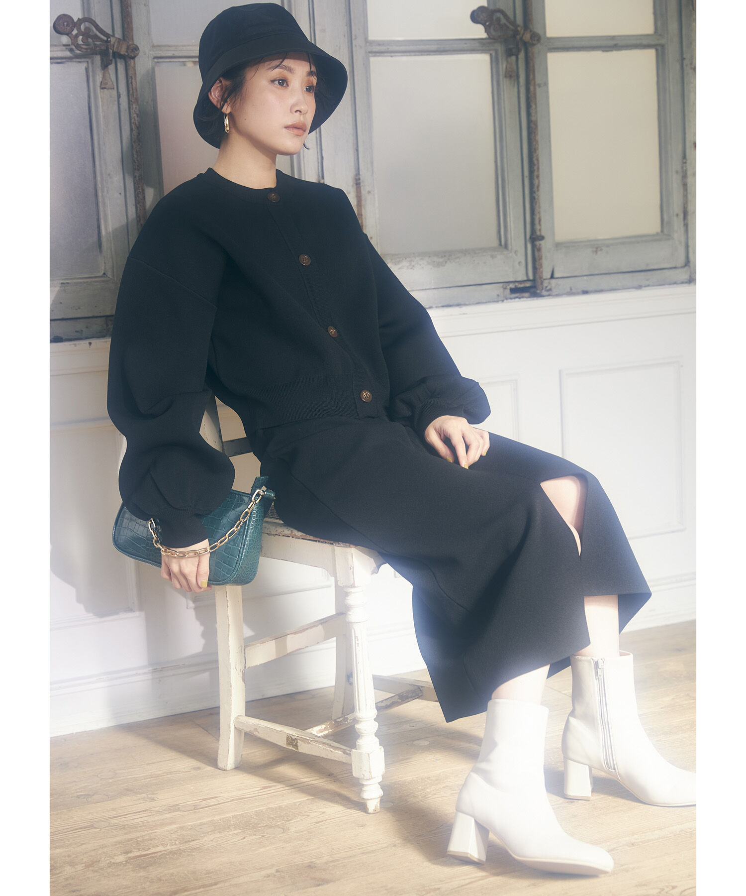 vis-a-vis「【WEB限定】【高橋愛コラボ】前後2WAYスポンジニットタイトスカート【セットアップ対応】」|スカート|