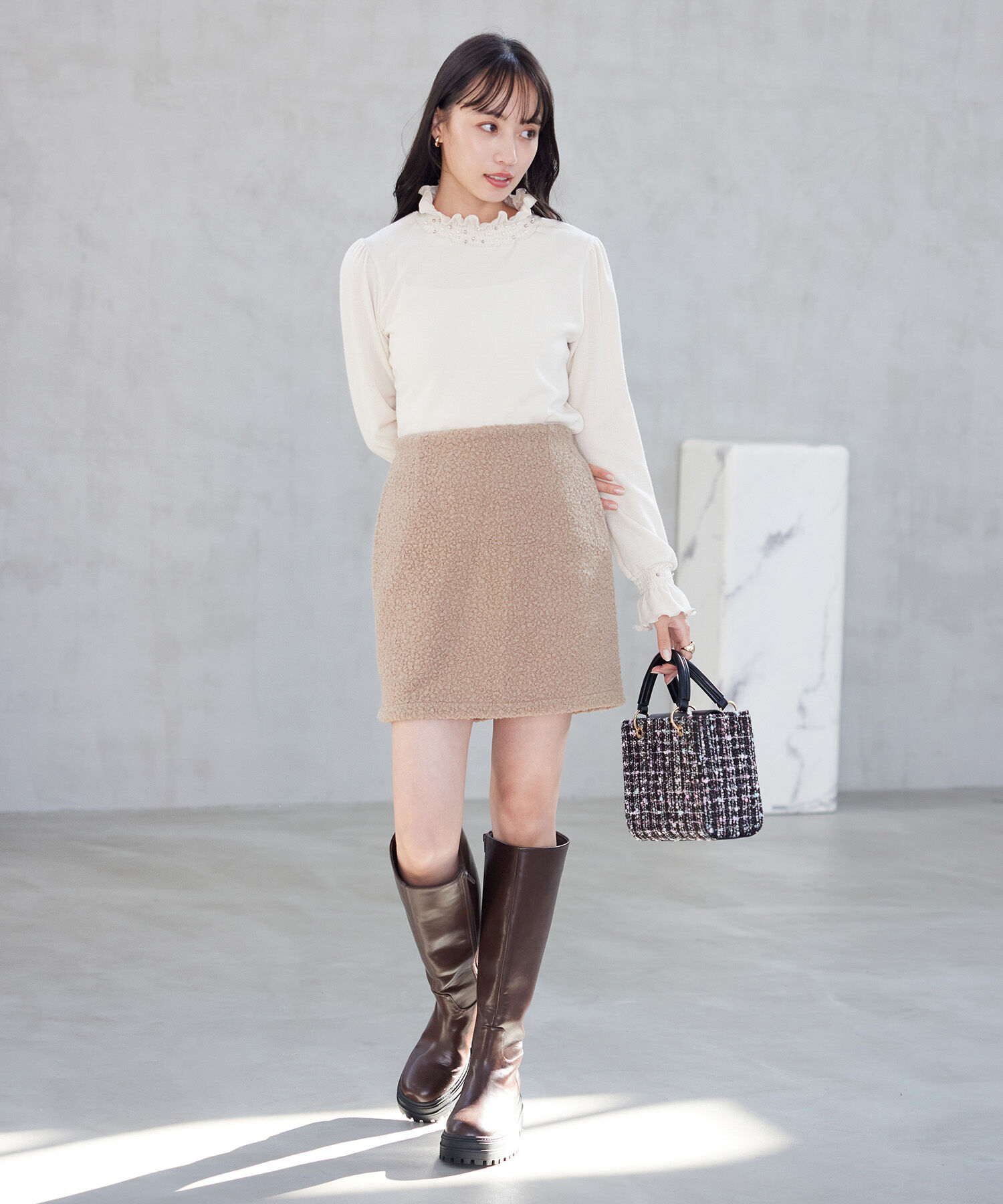 VIS「もこもこボアミニスカート【WEB・アウトレット限定】」|スカート|