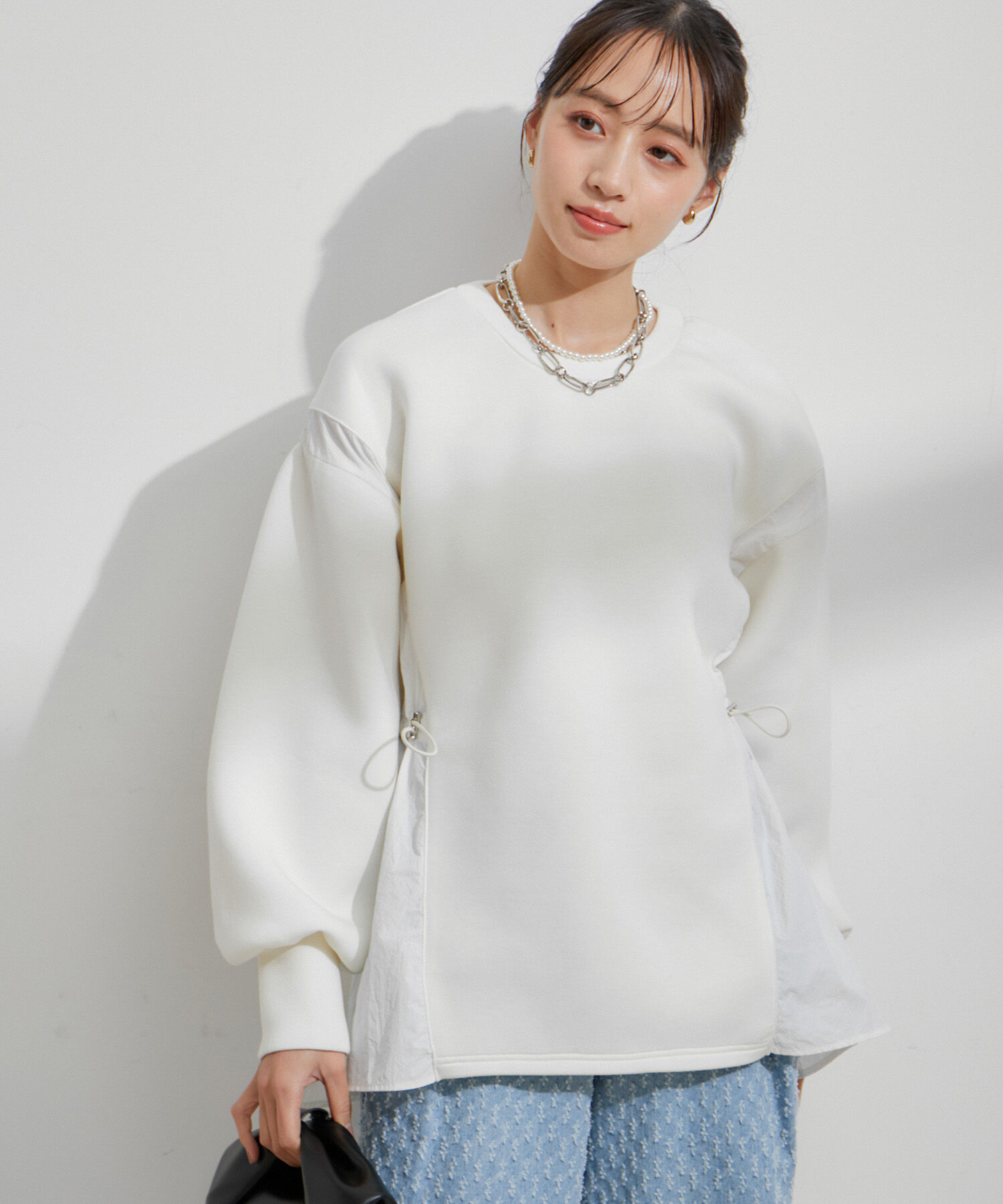 VIS「【スフレタッチシリーズ】ドロストドッキングチュニックプルオーバー」|その他|