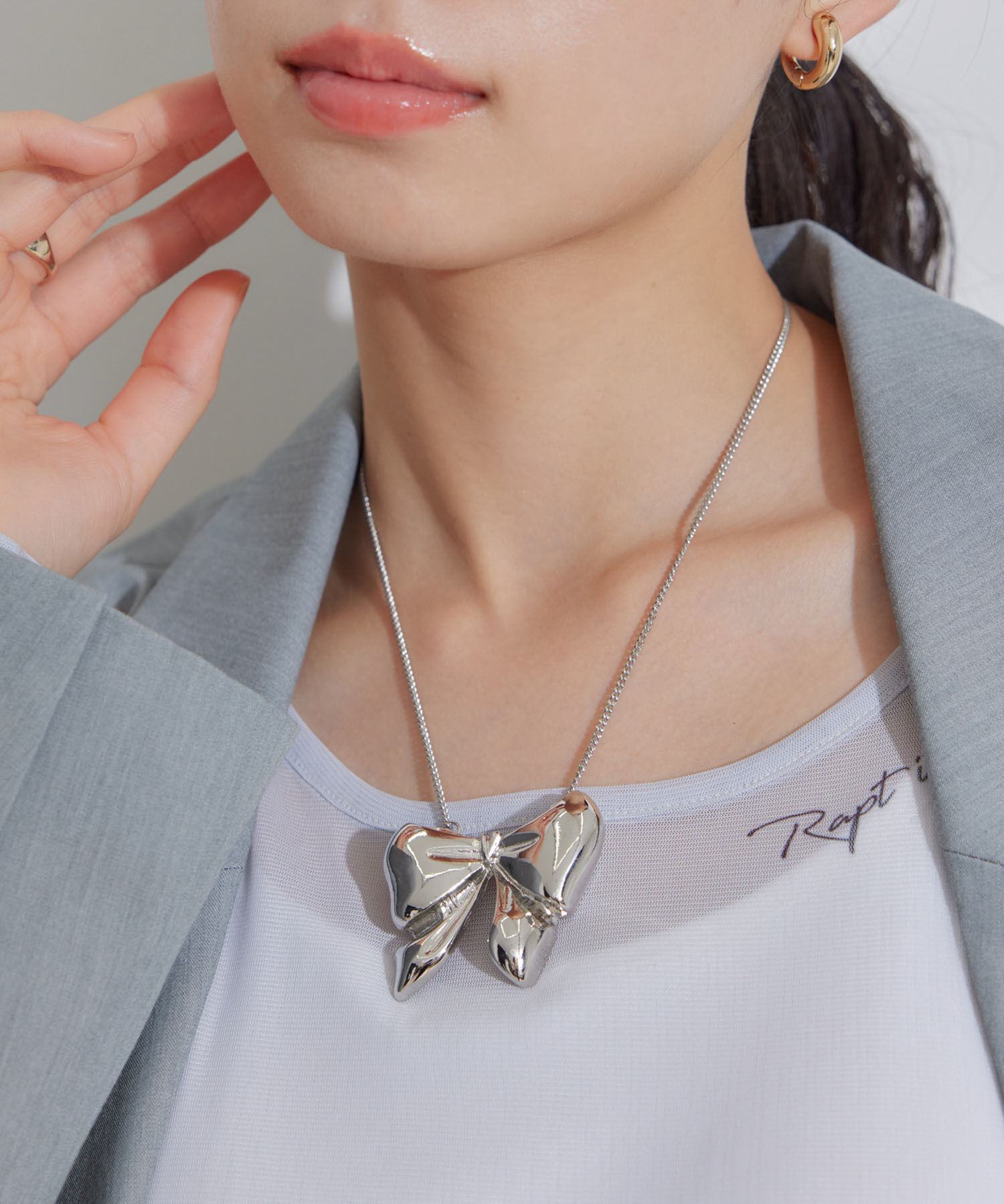 VIS「ビッグリボンネックレス」|ネックレス|シルバー(93)