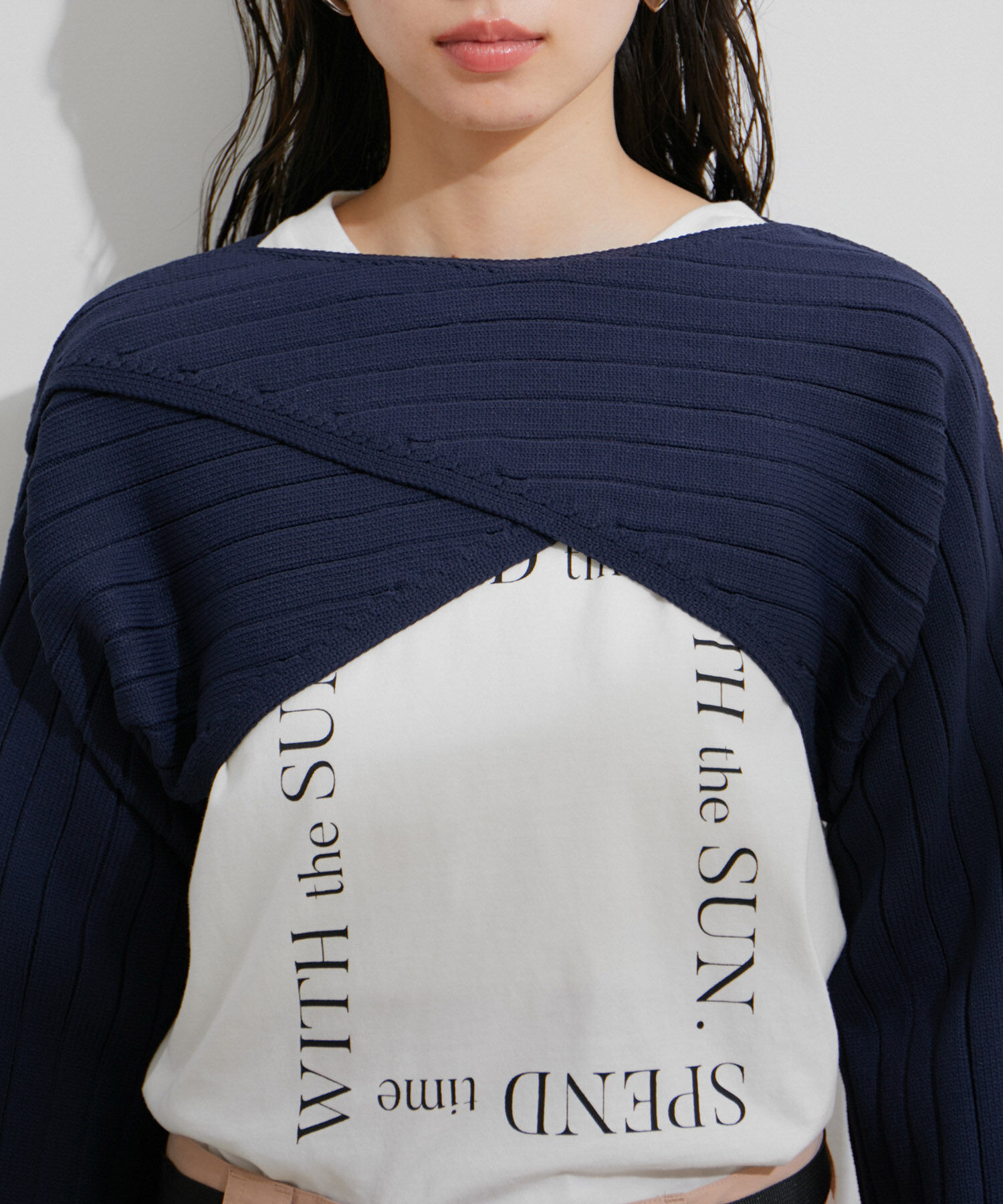 VIS「【STAYC/SIEUN着用】レイヤードニットプルオーバー」|ニット・セーター|