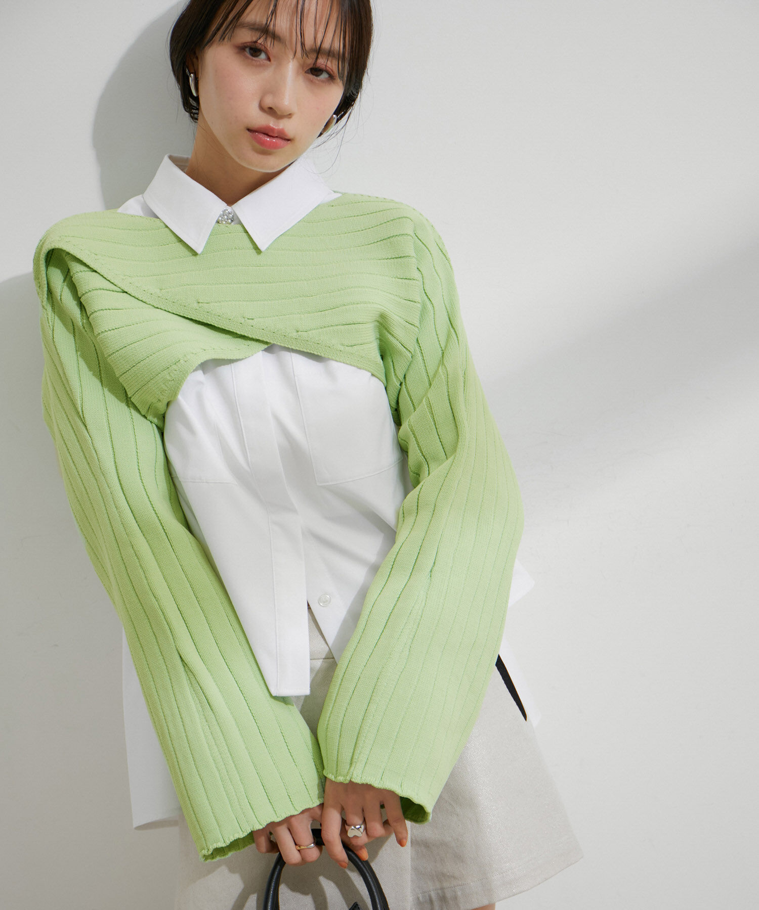 VIS「【STAYC/SIEUN着用】レイヤードニットプルオーバー」|ニット・セーター|