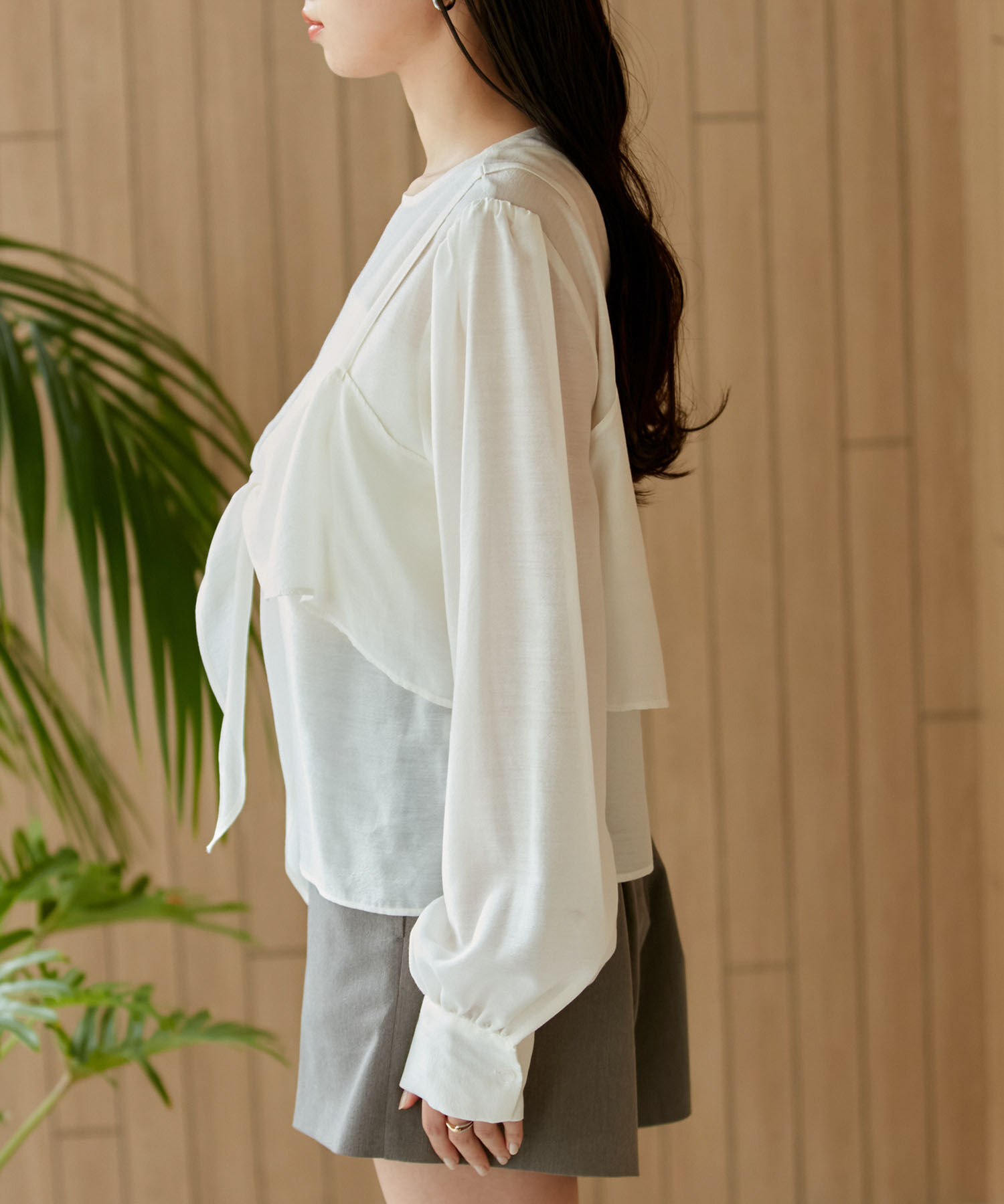 VIS「ビスチェドッキングシアーブラウス」|シャツ・ブラウス|