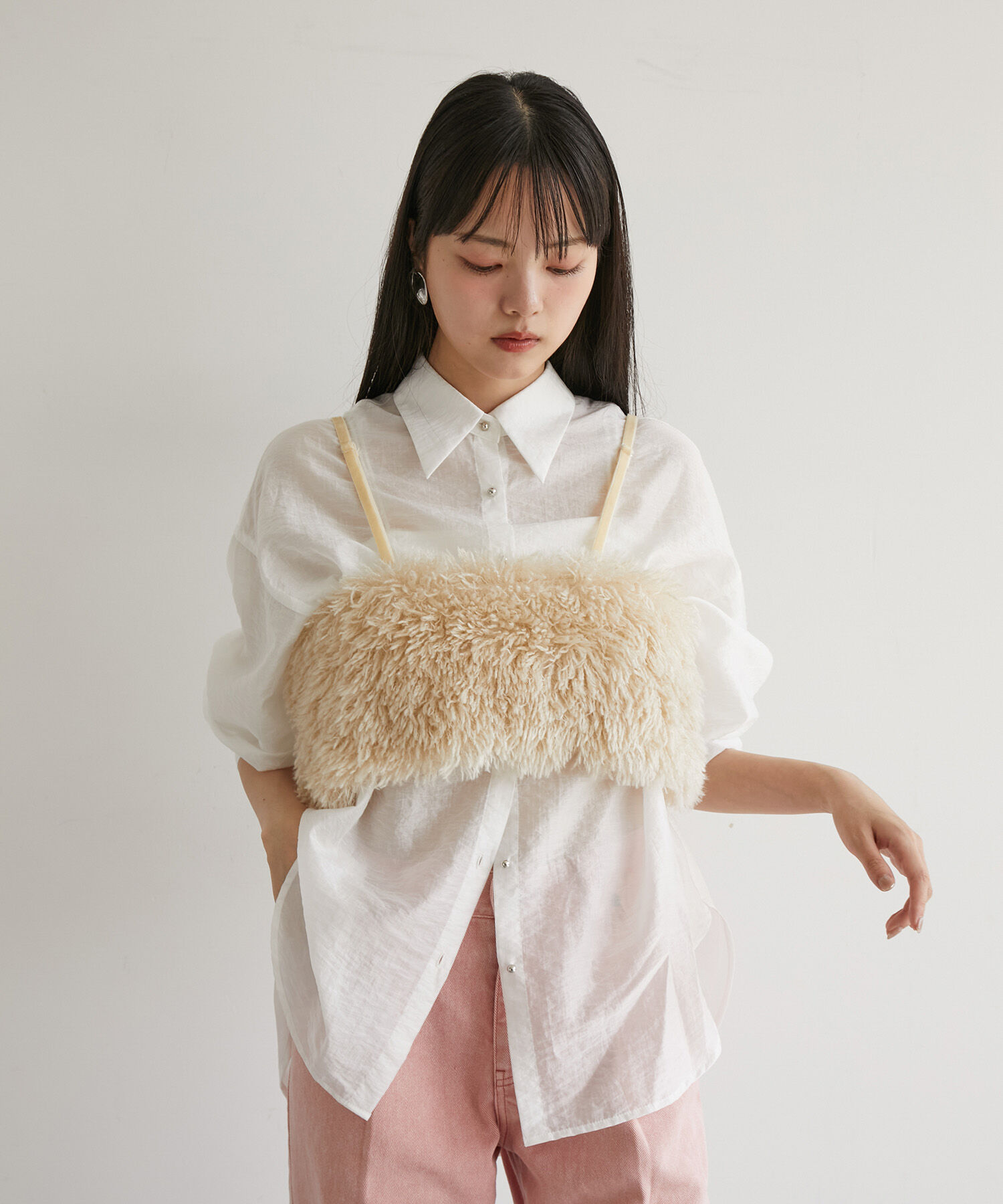 VIS「メタル釦シンプルシアーシャツ」|シャツ・ブラウス|