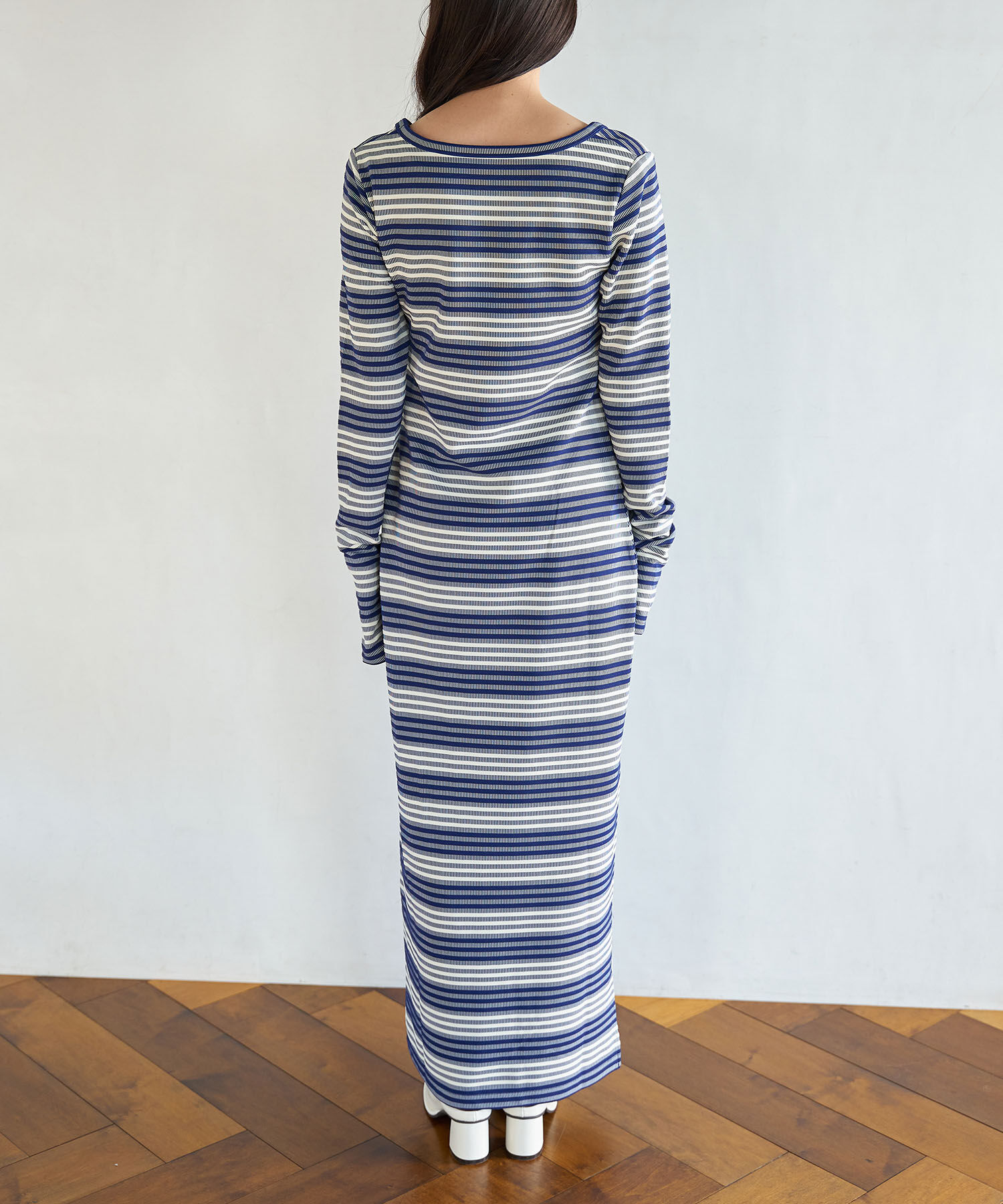 VIS「【STAYC/ISA着用】ジャガードマルチボーダーカットワンピース【洗える】」|ワンピース|