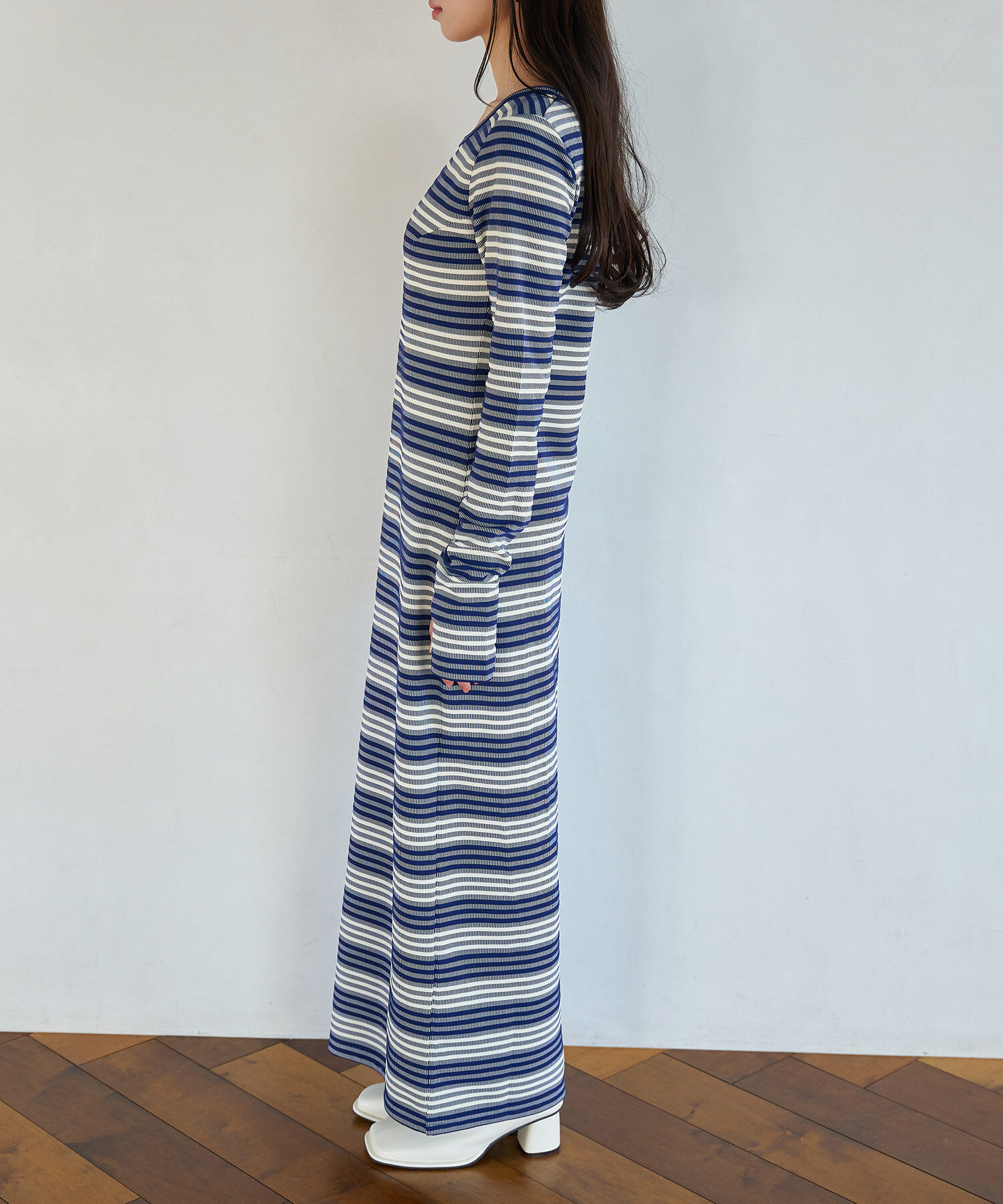 VIS「【STAYC/ISA着用】ジャガードマルチボーダーカットワンピース【洗える】」|ワンピース|