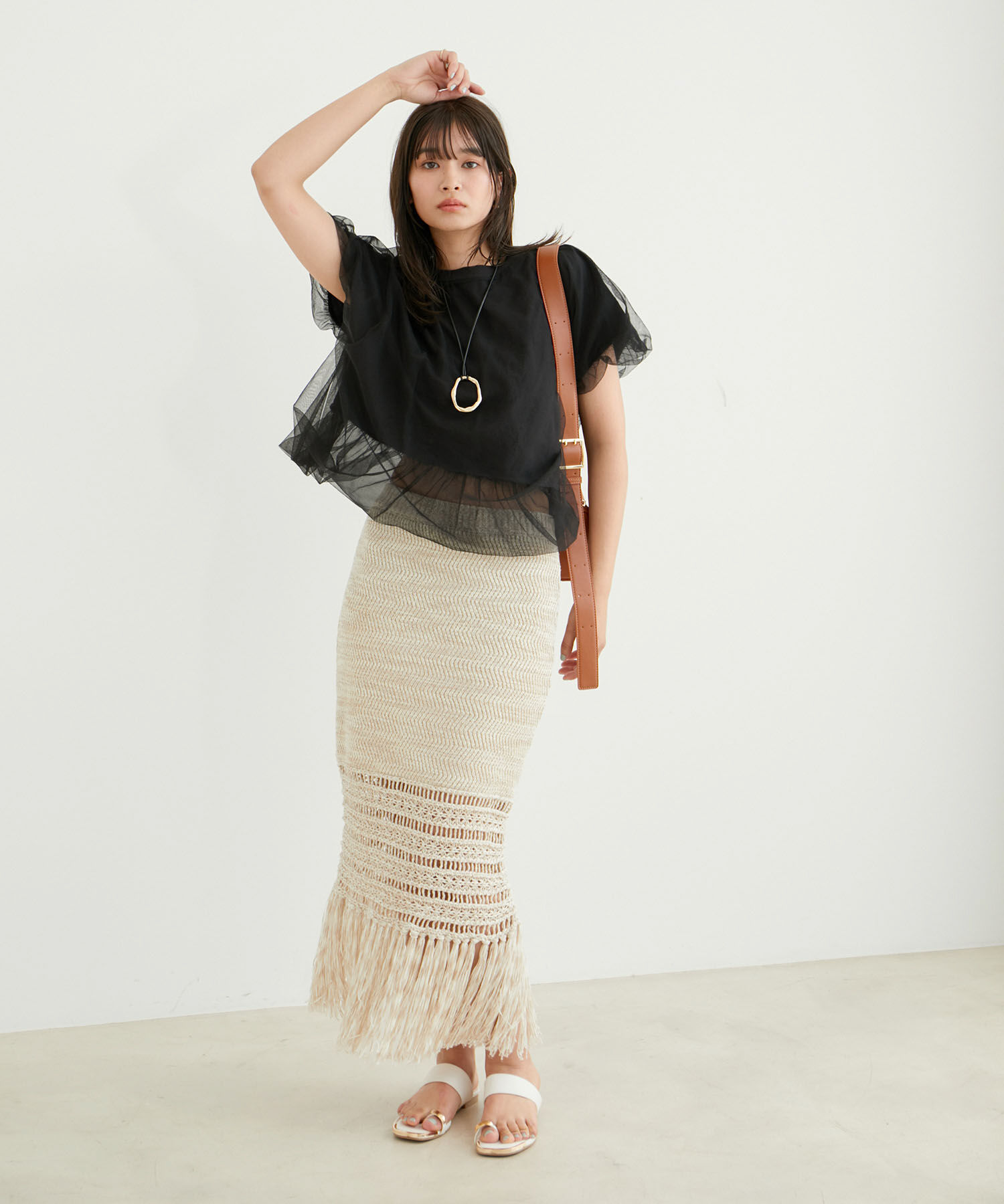 VIS「【2WAY】チュールリバーシブルプルオーバー」|Tシャツ・カットソー|