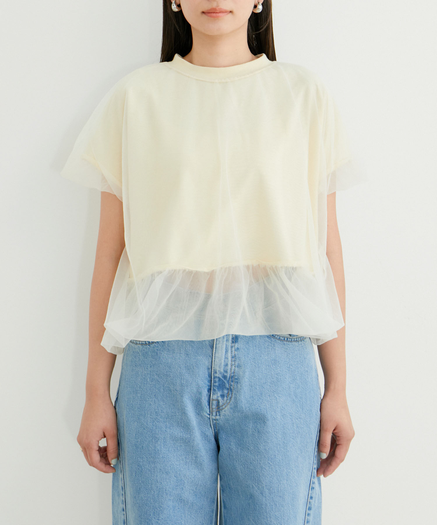 VIS「【2WAY】チュールリバーシブルプルオーバー」|Tシャツ・カットソー|