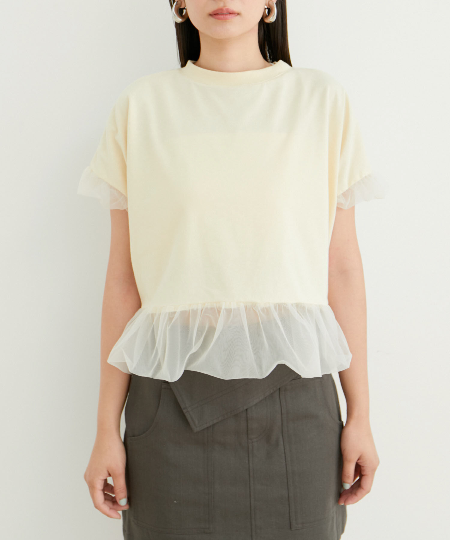 VIS「【2WAY】チュールリバーシブルプルオーバー」|Tシャツ・カットソー|