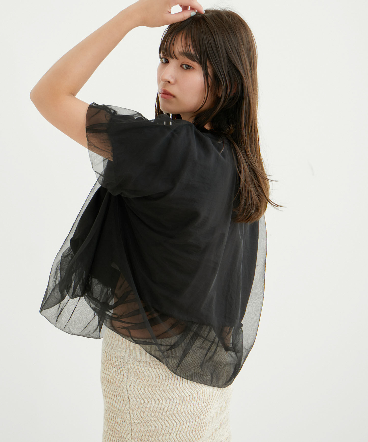 VIS「【2WAY】チュールリバーシブルプルオーバー」|Tシャツ・カットソー|