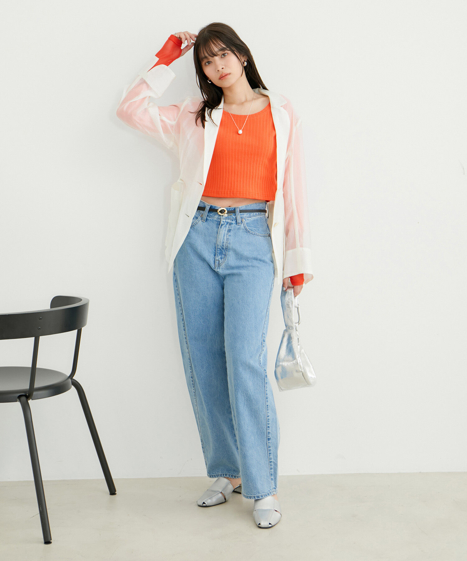 VIS「ショルダーカットアウトショート丈プルオーバー」|Tシャツ・カットソー|