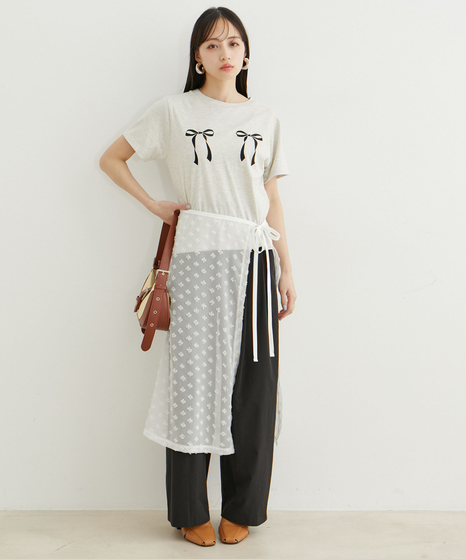 VIS「【WEB/一部店舗限定】アソートレースオーバーラップスカート」|スカート|