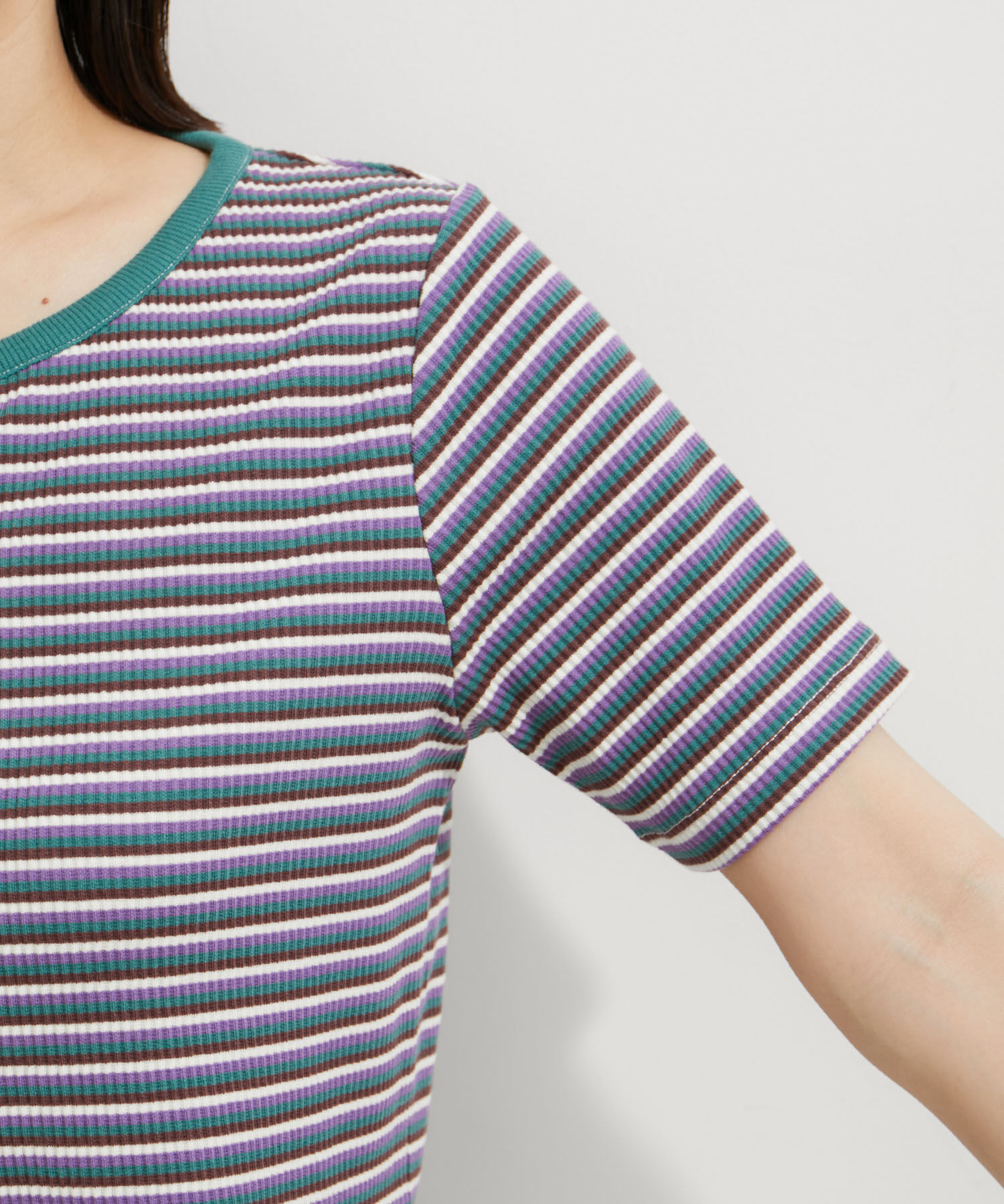 VIS「【セットアップ対応】リブ半袖ZIPカーディガン【洗える】」|カーディガン|