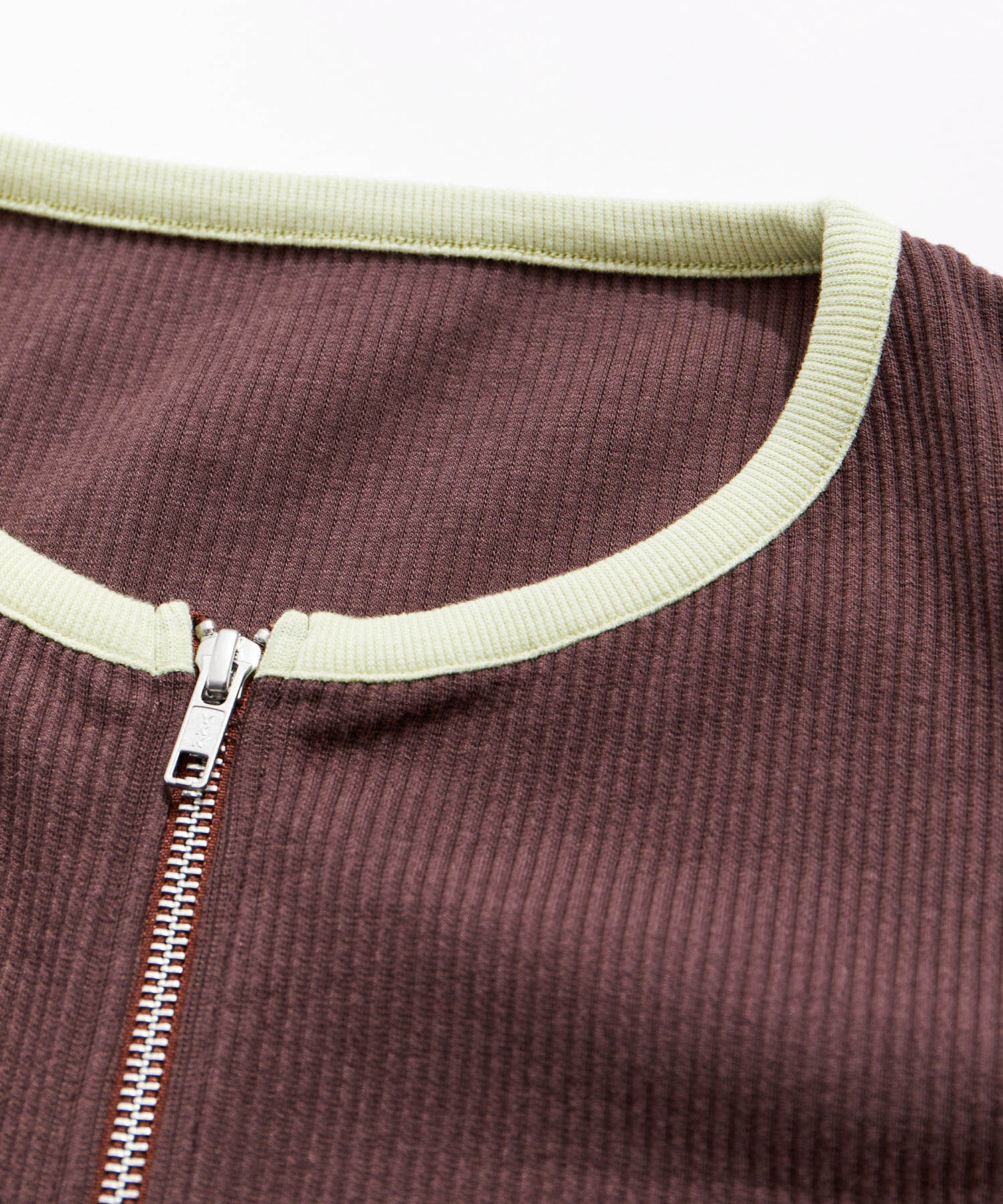 VIS「【セットアップ対応】リブ半袖ZIPカーディガン【洗える】」|カーディガン|