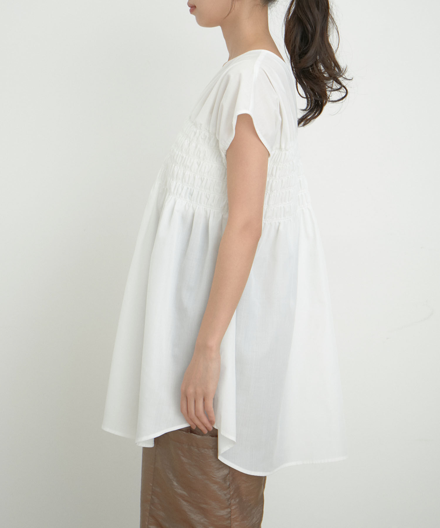 VIS「【洗える】ゆるVネックシャーリングシャツブラウス」|シャツ・ブラウス|