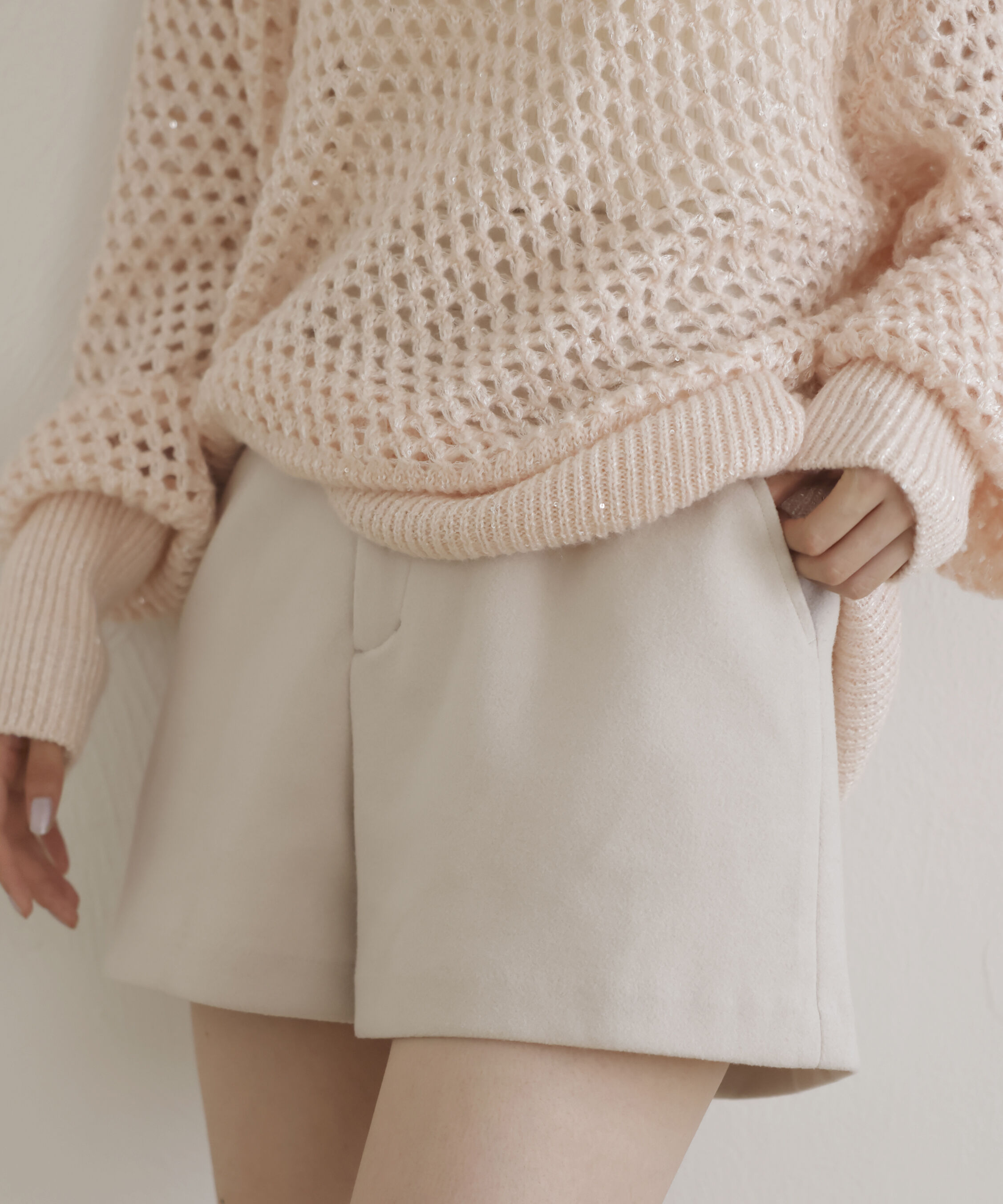 VIS「【洗える】ジャージメルトンショートパンツ」|その他|ベージュ(27)