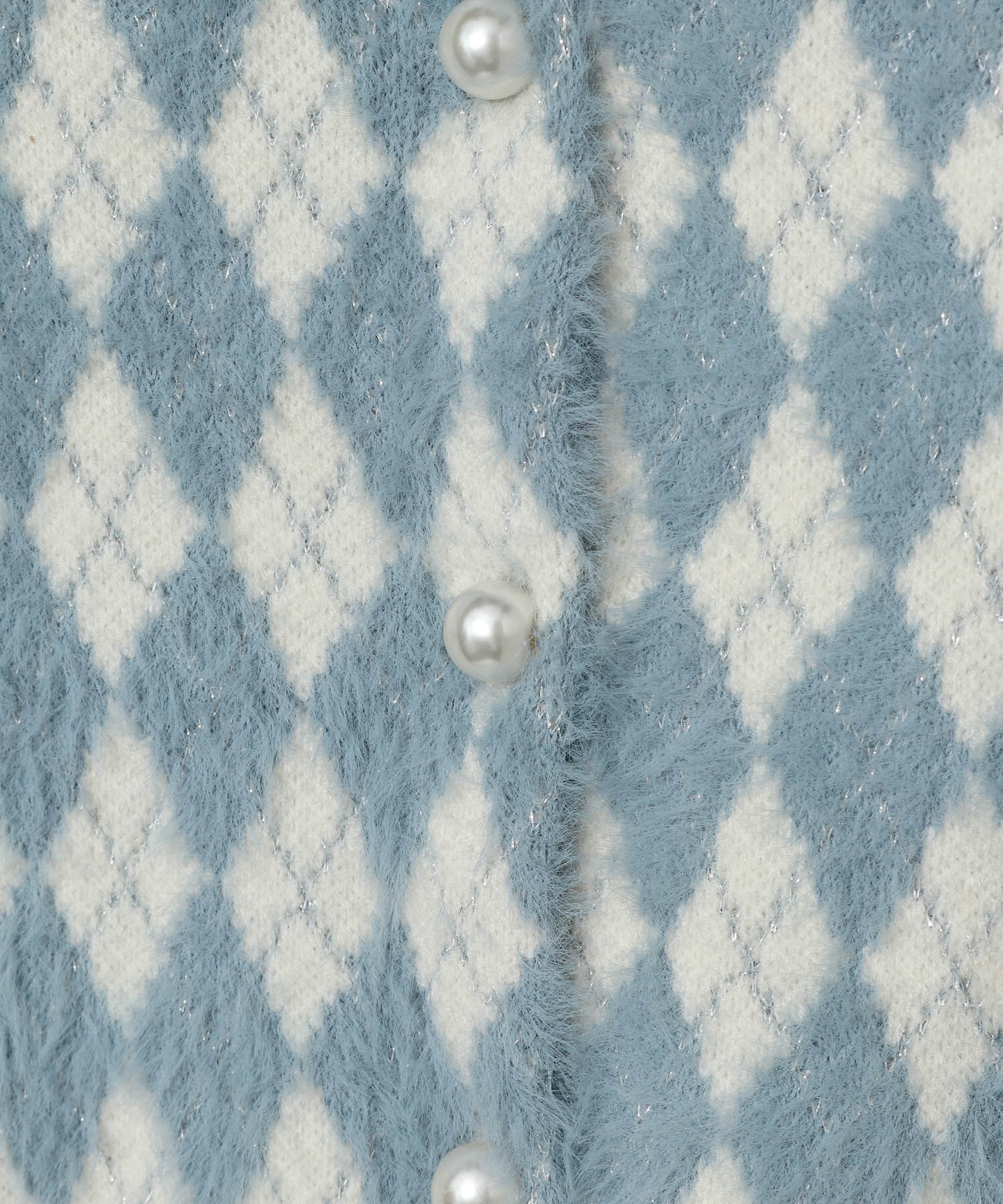 VIS「ミニアーガイル柄ビックパールボタンカーディガン」|カーディガン|