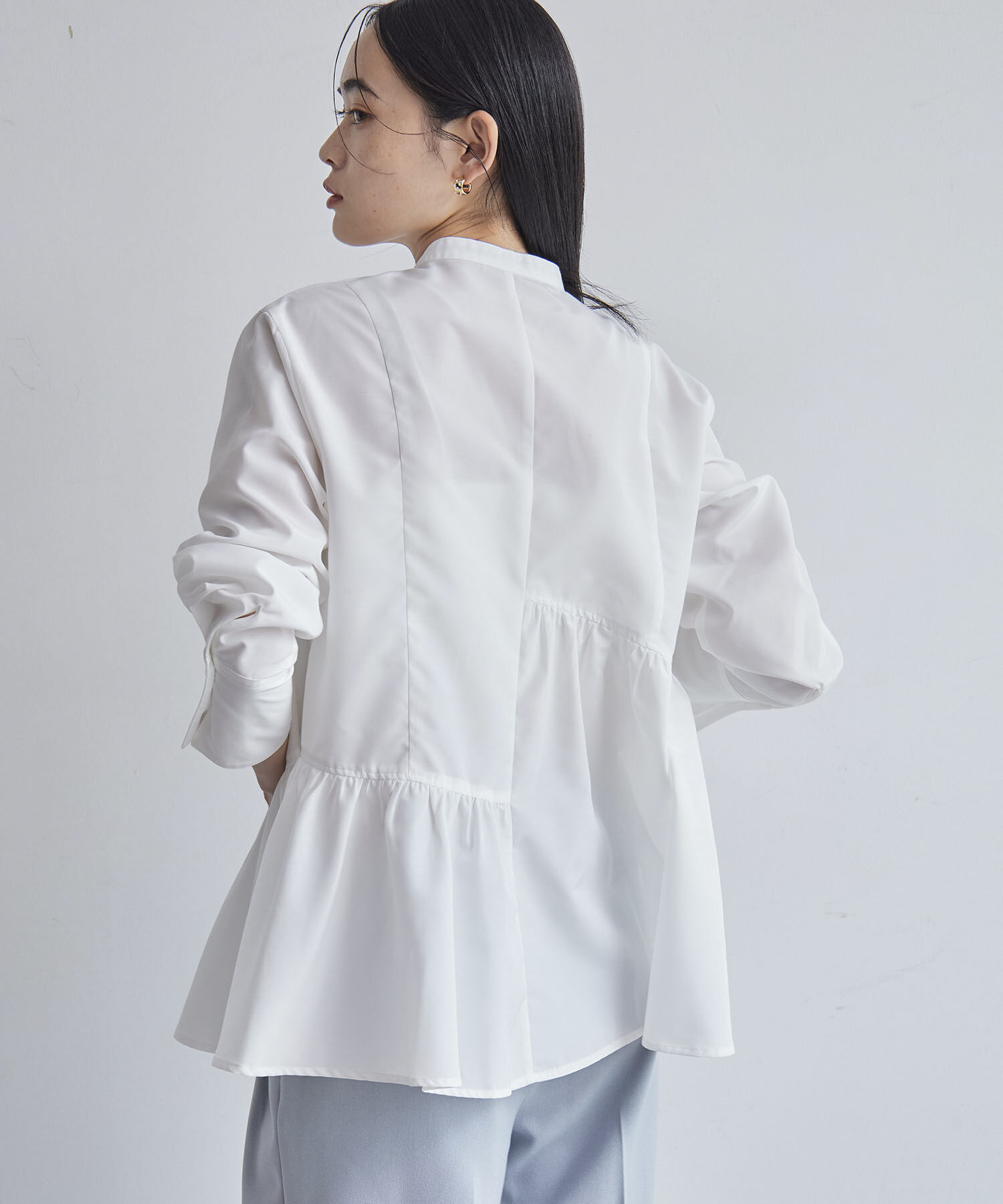 VIS「【洗える】アシンメトリーフレアーシャツ」|シャツ・ブラウス|