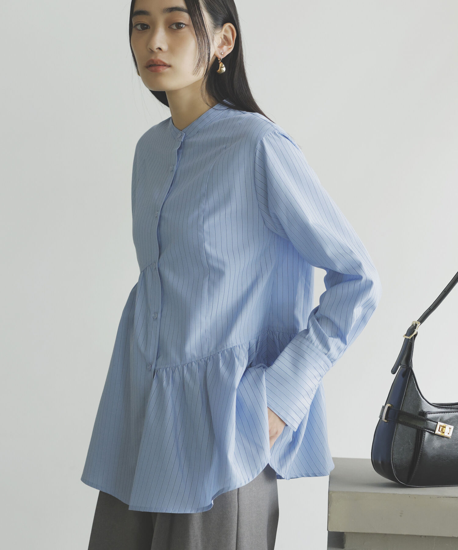 VIS「【洗える】アシンメトリーフレアーシャツ」|シャツ・ブラウス|