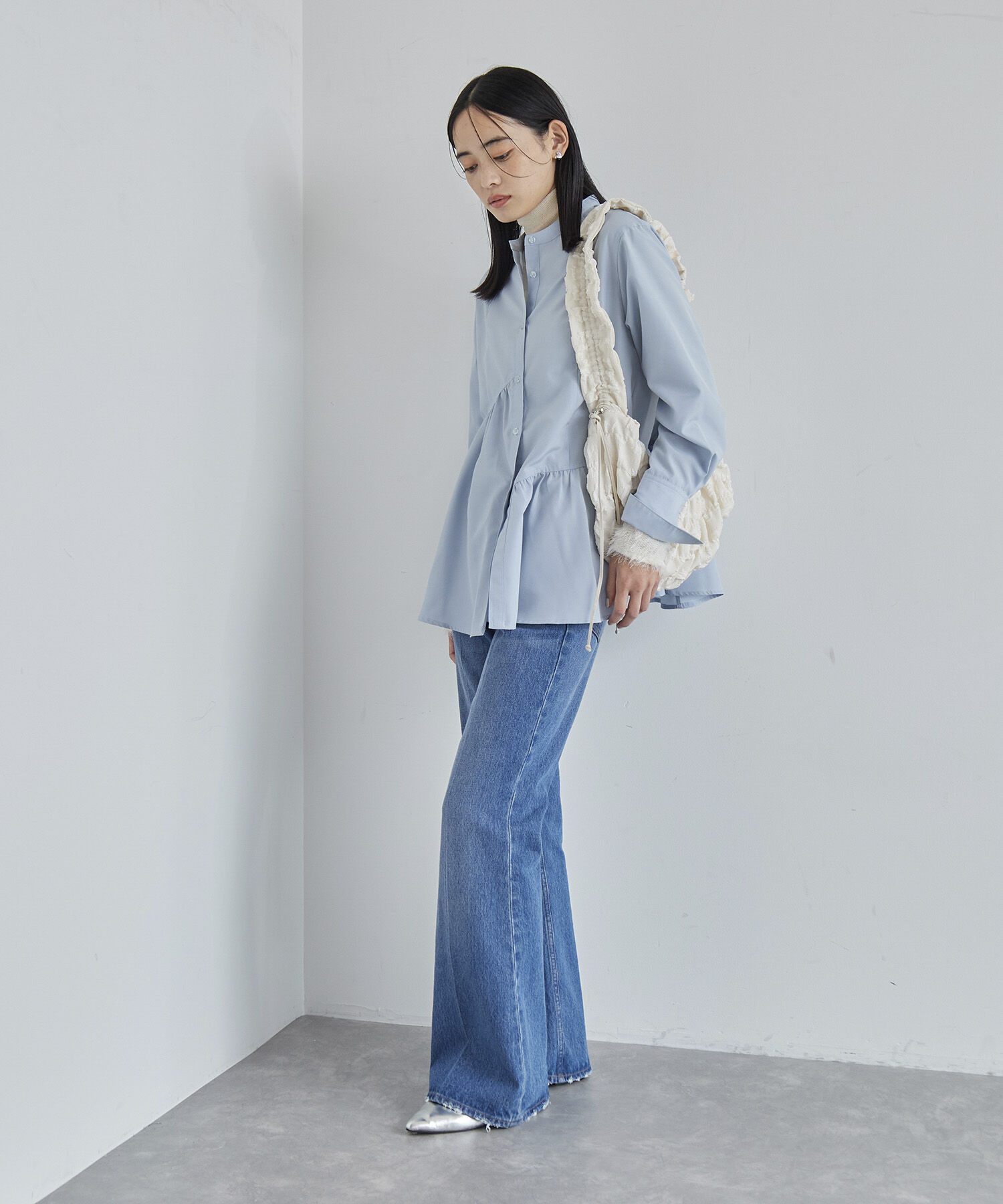 VIS「【洗える】アシンメトリーフレアーシャツ」|シャツ・ブラウス|