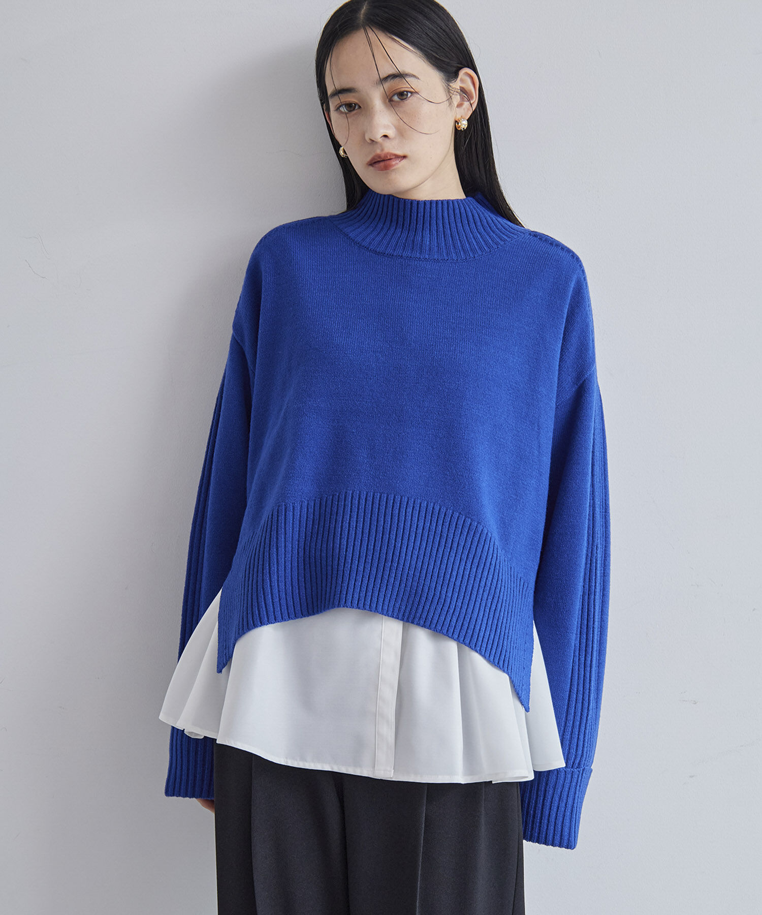 VIS「【洗える】アシンメトリーフレアーシャツ」|シャツ・ブラウス|