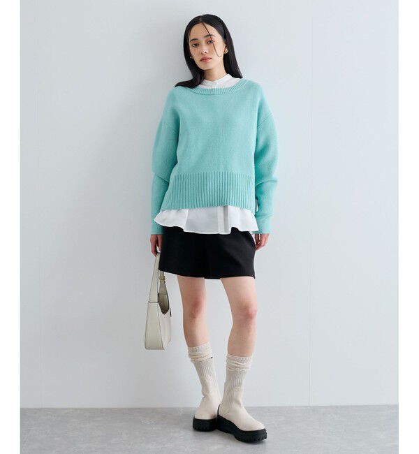 VIS「【セットアップ対応】もちっとニットミラノリブプルオーバー」|ニット・セーター|