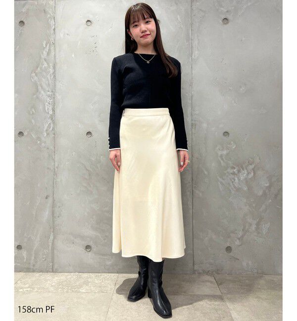 VIS「【選べる着丈】シャイニーナロースカート【洗える】」|スカート|