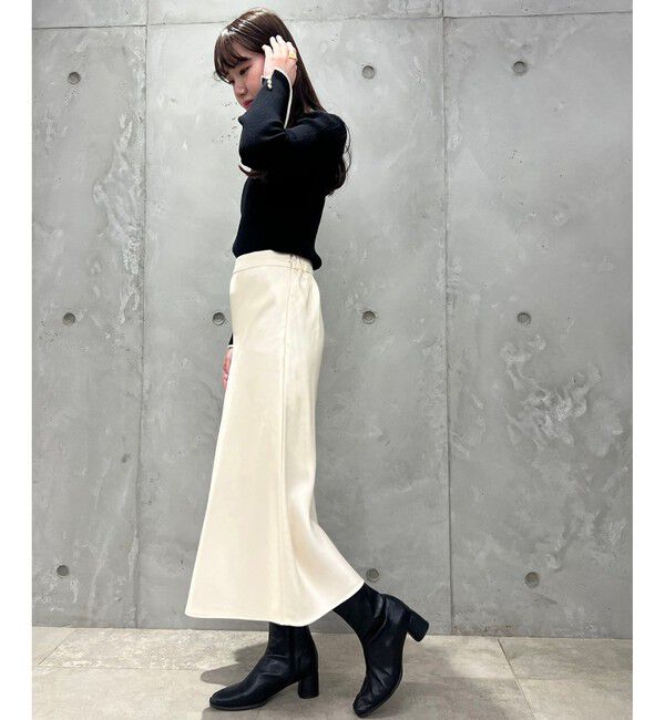 VIS「【選べる着丈】シャイニーナロースカート【洗える】」|スカート|