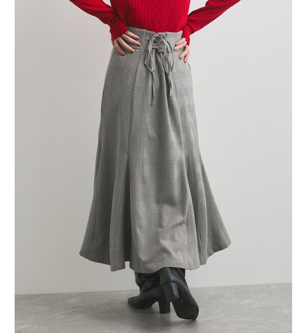 VIS「【洗える】チェック柄マーメイドスカート」|スカート|