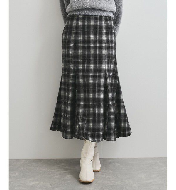 VIS「【洗える】チェック柄マーメイドスカート」|スカート|