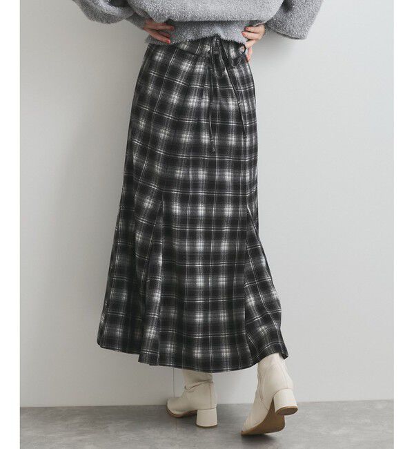 VIS「【洗える】チェック柄マーメイドスカート」|スカート|