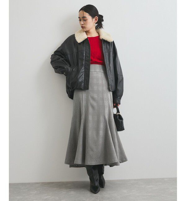 VIS「【洗える】チェック柄マーメイドスカート」|スカート|