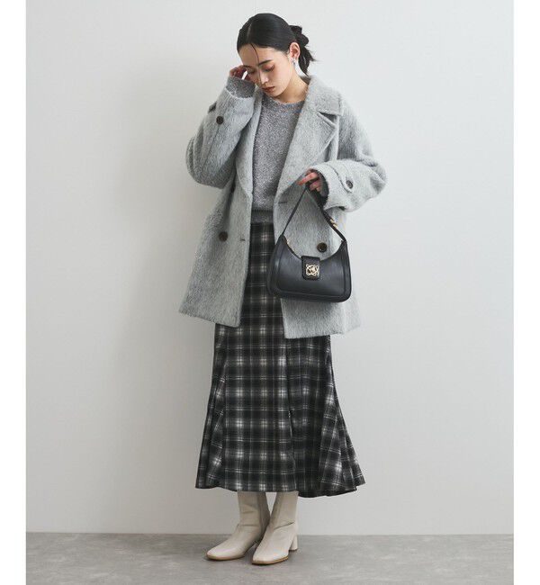 VIS「【洗える】チェック柄マーメイドスカート」|スカート|