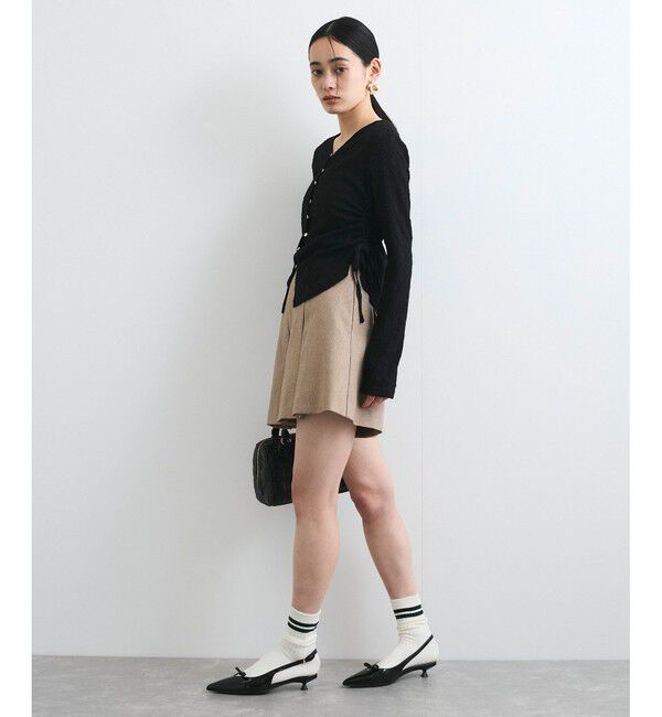 VIS「【洗える】フラワージャガードサイドドロストカットカーディガン【前後2WAY】」|カーディガン|