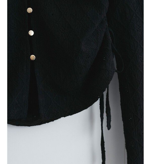 VIS「【洗える】フラワージャガードサイドドロストカットカーディガン【前後2WAY】」|カーディガン|