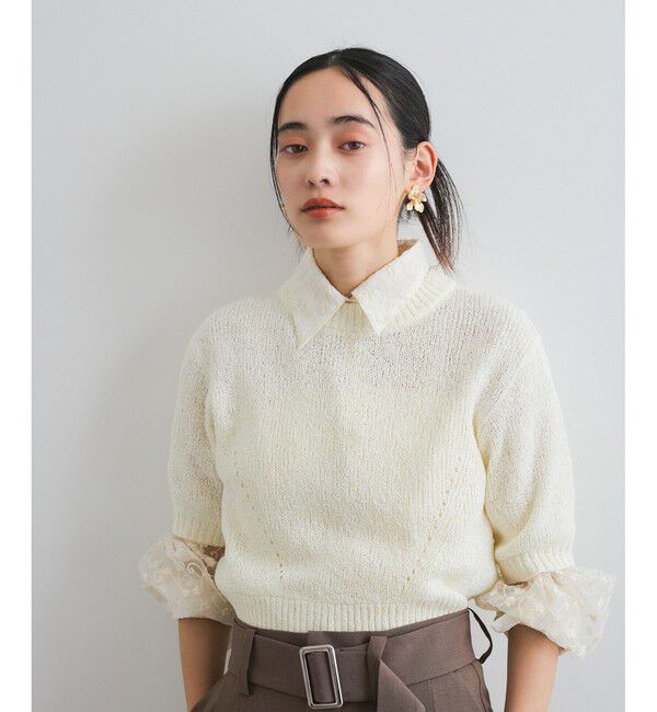 VIS「【洗える】アイレットブークレコンパクトニット」|Tシャツ・カットソー|