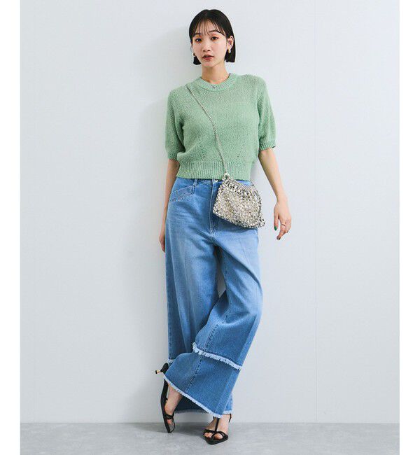 VIS「【洗える】アイレットブークレコンパクトニット」|Tシャツ・カットソー|