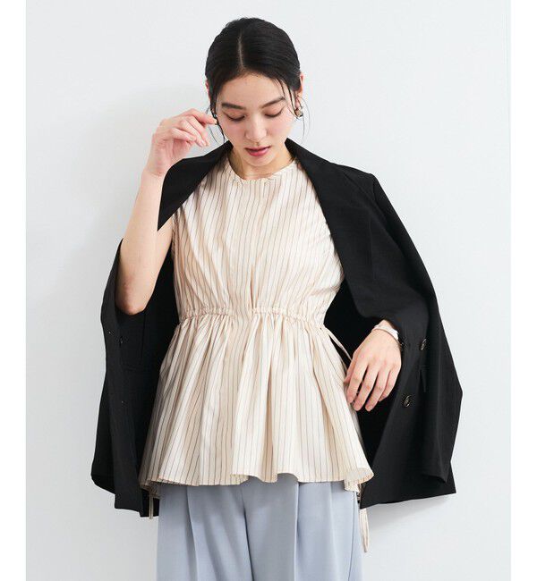 VIS「【WEB限定】ギャザーペプラムブラウス」|シャツ・ブラウス|