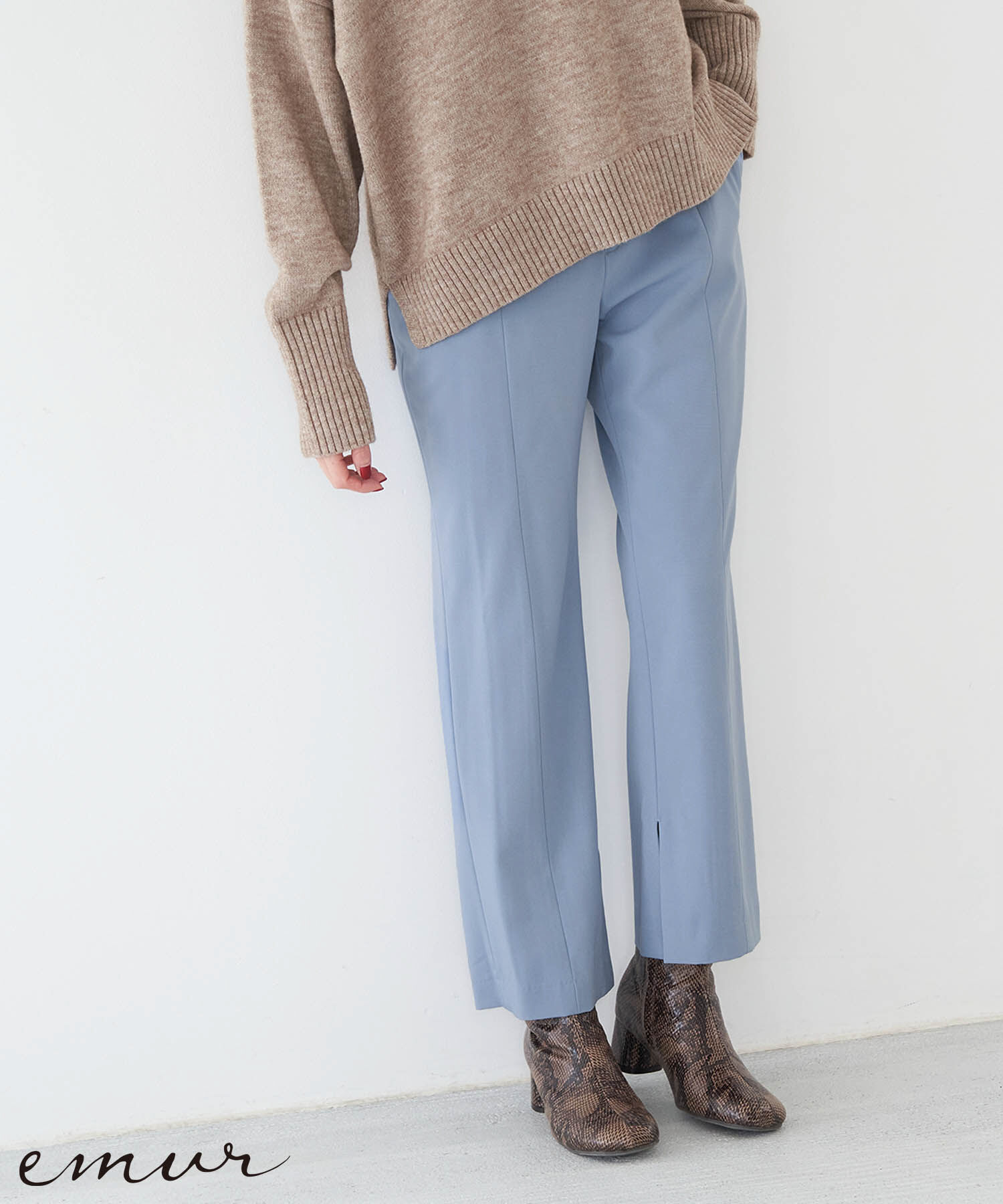 Rope&rsquo;Picnic「【emur】スリットテーパードパンツ」|その他|サックス(48)