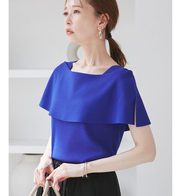 Rope&rsquo;Picnic「【UVカット・接触冷感・イージーケア】八方映えニット ケープニットプルオーバー」|ニット・セーター|