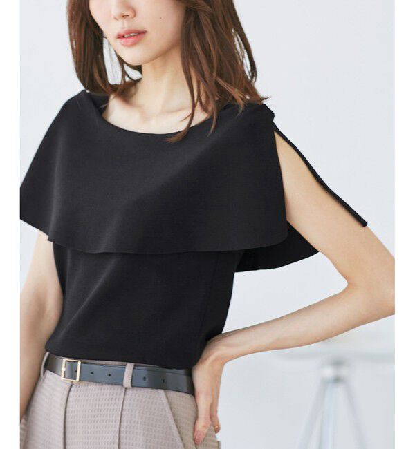 Rope&rsquo;Picnic「【UVカット・接触冷感・イージーケア】八方映えニット ケープニットプルオーバー」|ニット・セーター|