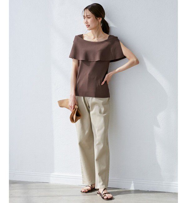 Rope&rsquo;Picnic「【UVカット・接触冷感・イージーケア】八方映えニット ケープニットプルオーバー」|ニット・セーター|