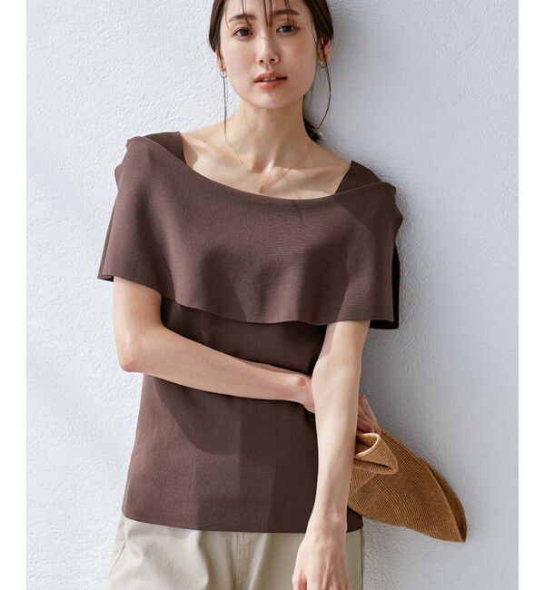 Rope&rsquo;Picnic「【UVカット・接触冷感・イージーケア】八方映えニット ケープニットプルオーバー」|ニット・セーター|