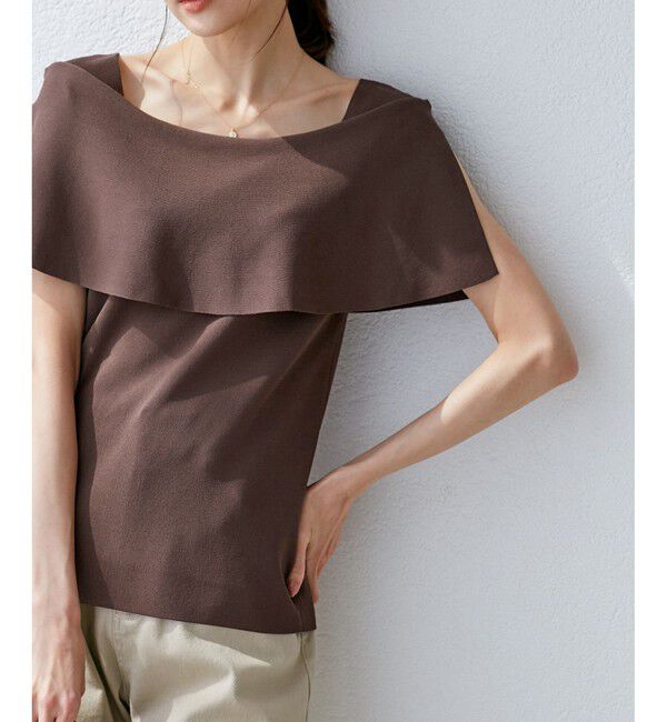 Rope&rsquo;Picnic「【UVカット・接触冷感・イージーケア】八方映えニット ケープニットプルオーバー」|ニット・セーター|