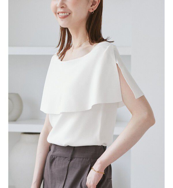 Rope&rsquo;Picnic「【UVカット・接触冷感・イージーケア】八方映えニット ケープニットプルオーバー」|ニット・セーター|