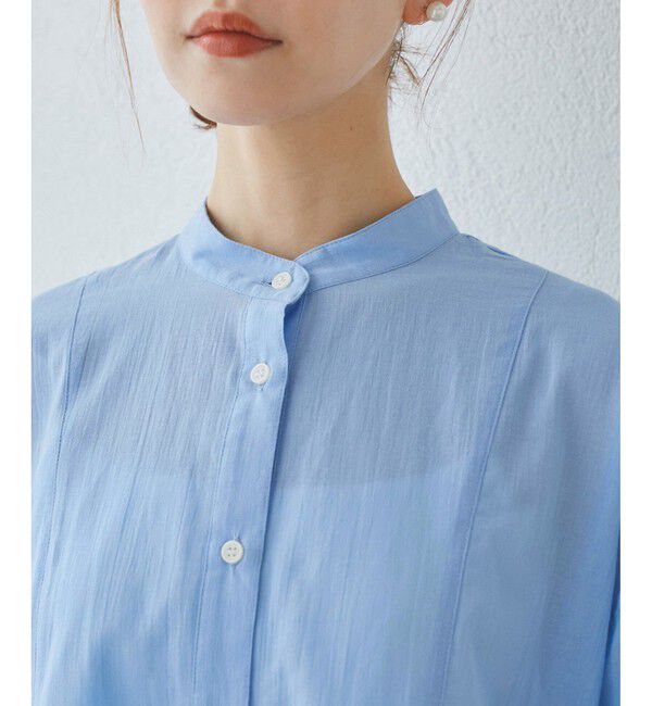 Rope&rsquo;Picnic「【接触冷感・通気性】お着軽シャツシリーズ/綿ボイルペプラムシャツ」|シャツ・ブラウス|