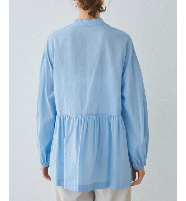 Rope&rsquo;Picnic「【接触冷感・通気性】お着軽シャツシリーズ/綿ボイルペプラムシャツ」|シャツ・ブラウス|