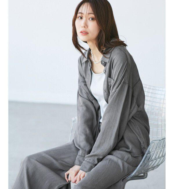 Rope&rsquo;Picnic「【emur/エミュール】ラウンドヘム抜き襟比翼シャツ」|シャツ・ブラウス|