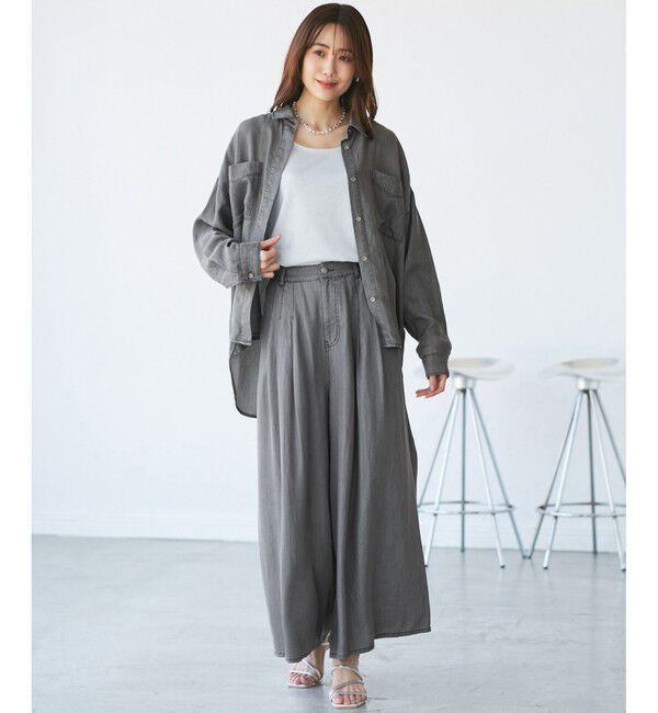 Rope&rsquo;Picnic「【emur/エミュール】ラウンドヘム抜き襟比翼シャツ」|シャツ・ブラウス|