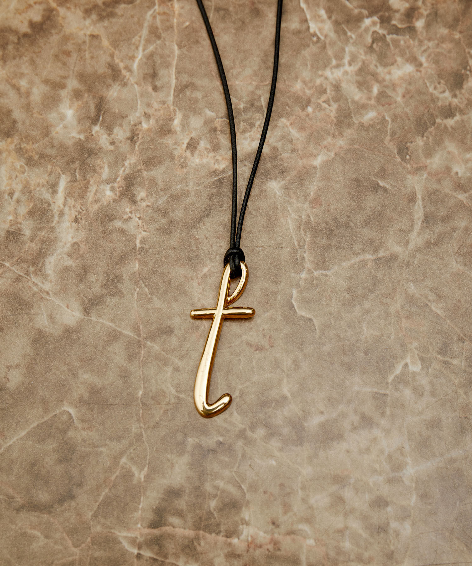 ADAM ET ROPE'「イニシャルネックレス」|ネックレス|ダークブラウン(20)